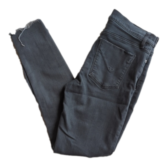 Hudson Grey Distressed Nico Medium Rise Raw Hem Skinny Jeans Size 29 Waist   29 - Picture 1 of 6